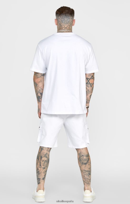 vestir es SikSilk hombres camiseta blanca oversize con escudo 4NP28R376