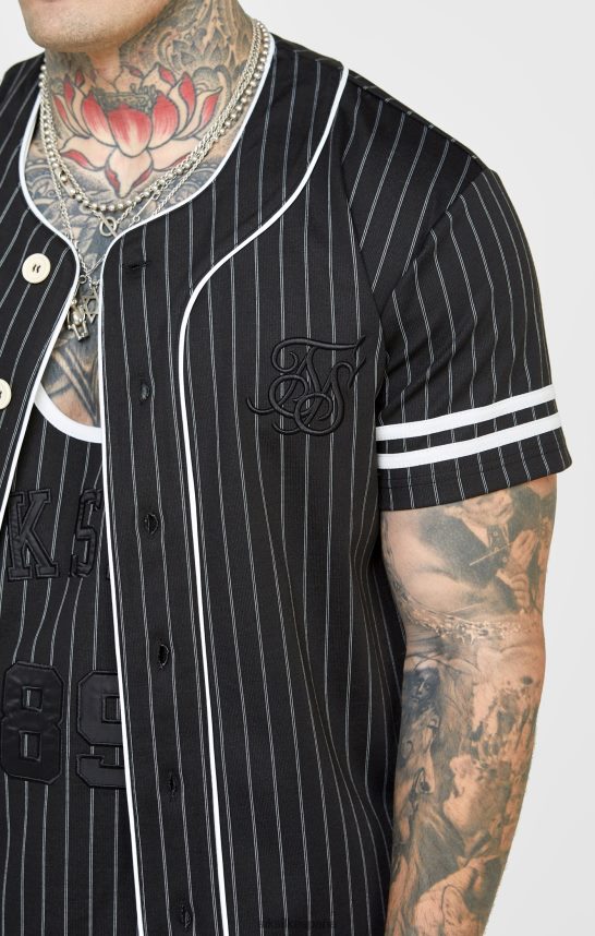 vestir es SikSilk hombres camiseta de beisbol negra 4NP28R390