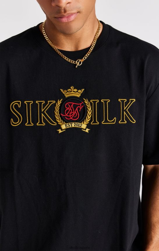 vestir es SikSilk hombres camiseta extragrande con escudo negro 4NP28R373