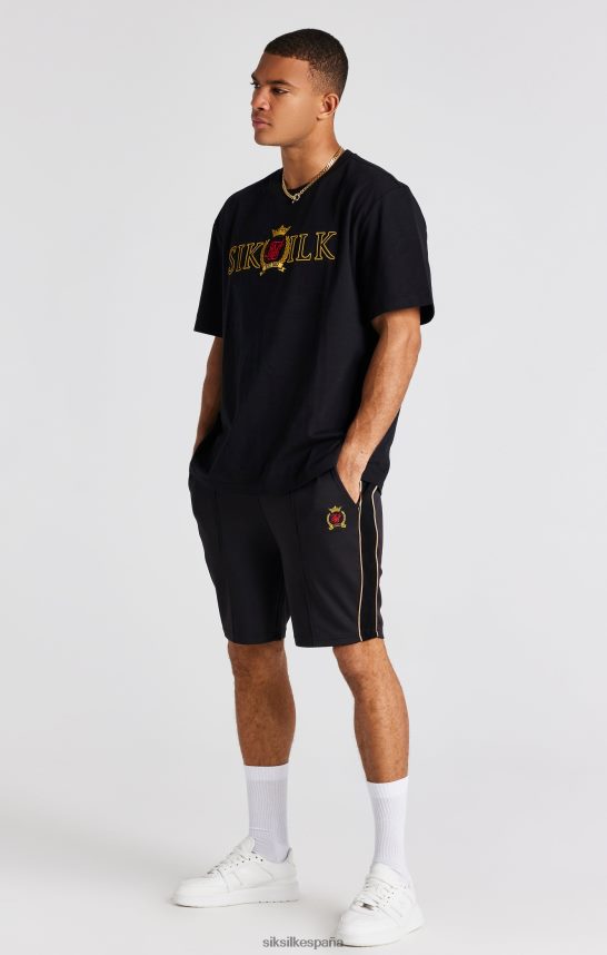 vestir es SikSilk hombres camiseta extragrande con escudo negro 4NP28R373
