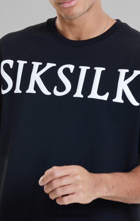 vestir es SikSilk hombres camiseta negra holgada 4NP28R407