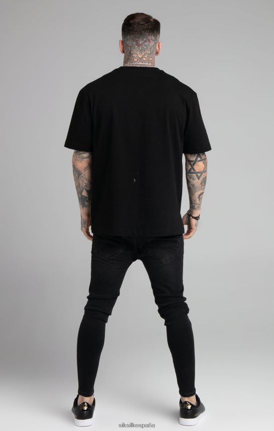 vestir es SikSilk hombres camiseta negra holgada 4NP28R407