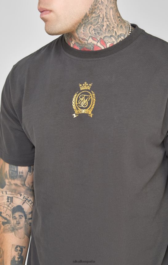 vestir es SikSilk hombres camiseta negra metalizada 4NP28R375