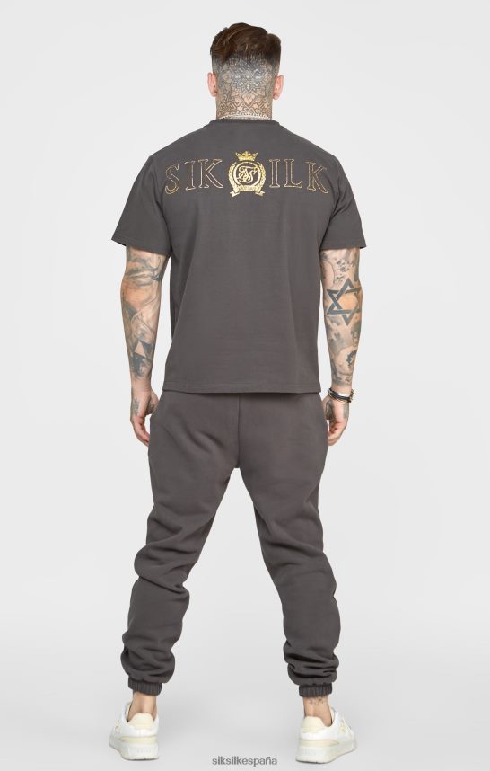 vestir es SikSilk hombres camiseta negra metalizada 4NP28R375