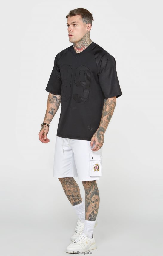 vestir es SikSilk hombres camiseta negra oversize de manga corta 4NP28R402