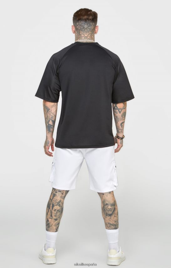 vestir es SikSilk hombres camiseta negra oversize de manga corta 4NP28R402