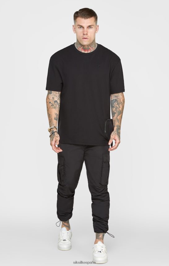 vestir es SikSilk hombres camiseta oversize con bolsillo negro 4NP28R399