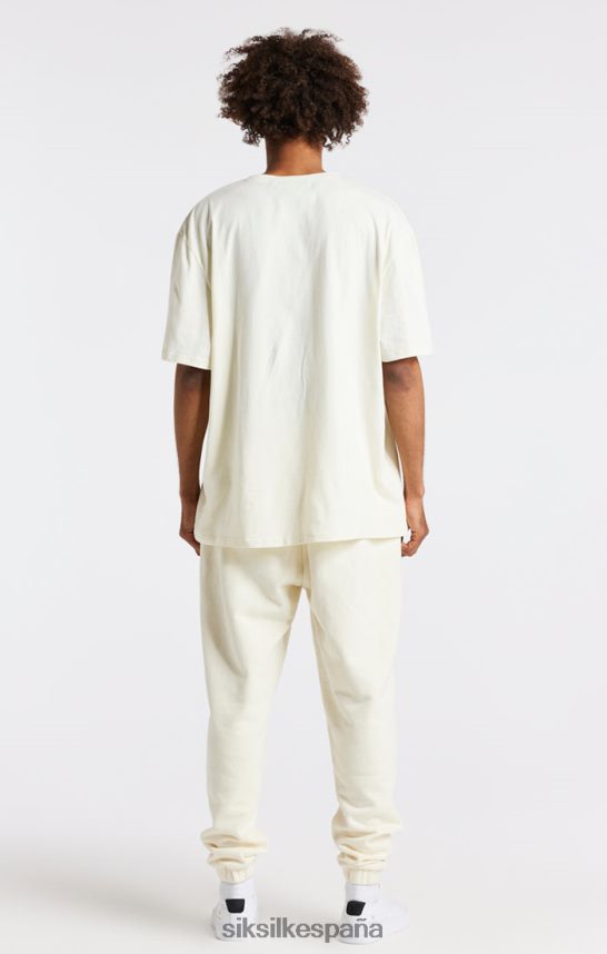 vestir es SikSilk hombres camiseta oversize con estampado universitario crudo 4NP28R409