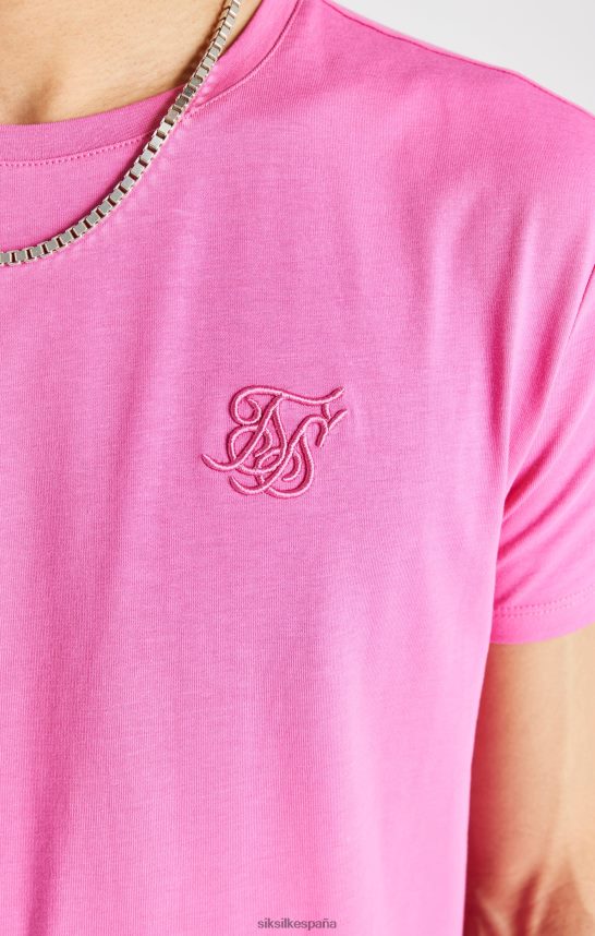 vestir es SikSilk hombres camiseta rosa ajustada de manga corta 4NP28R395