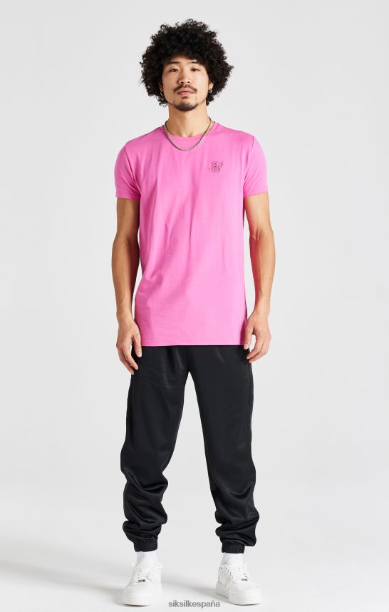 vestir es SikSilk hombres camiseta rosa ajustada de manga corta 4NP28R395