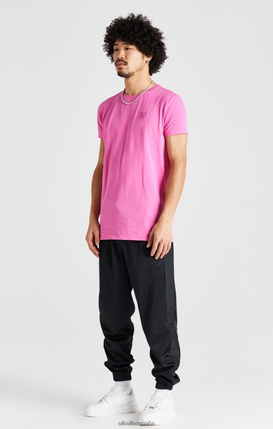 vestir es SikSilk hombres camiseta rosa ajustada de manga corta 4NP28R395
