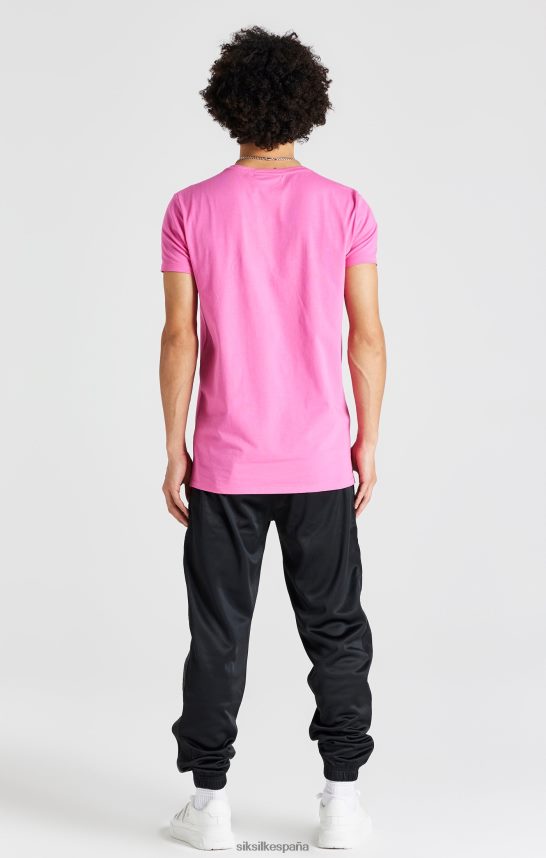 vestir es SikSilk hombres camiseta rosa ajustada de manga corta 4NP28R395