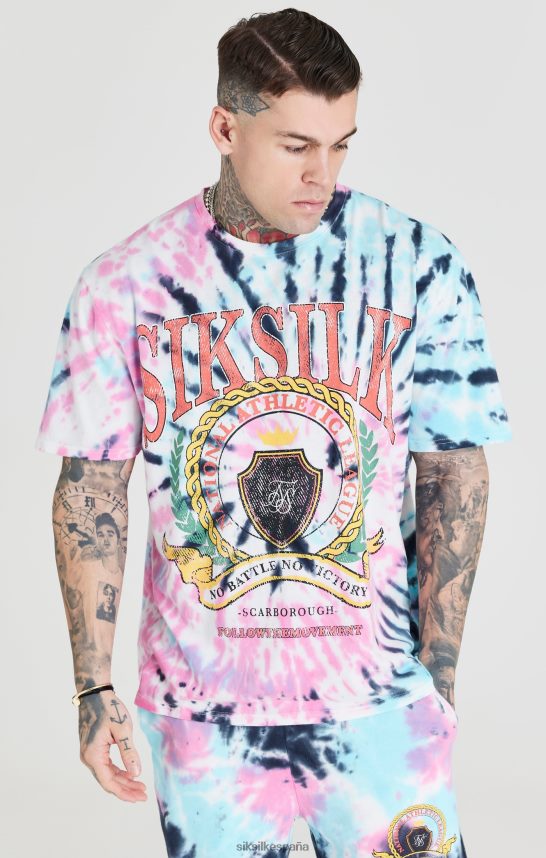vestir es SikSilk hombres camiseta universitaria extragrande con efecto tie-dye 4NP28R403