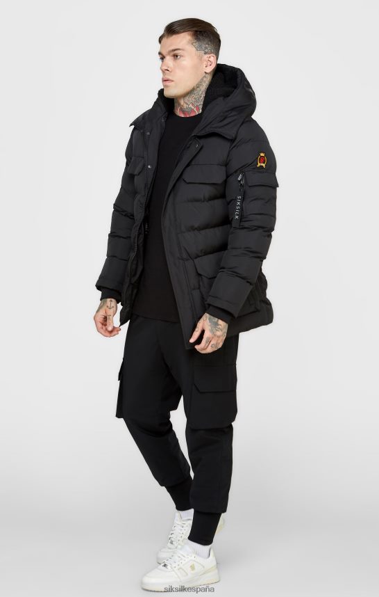 vestir es SikSilk hombres abrigo parka negro 4NP28R480