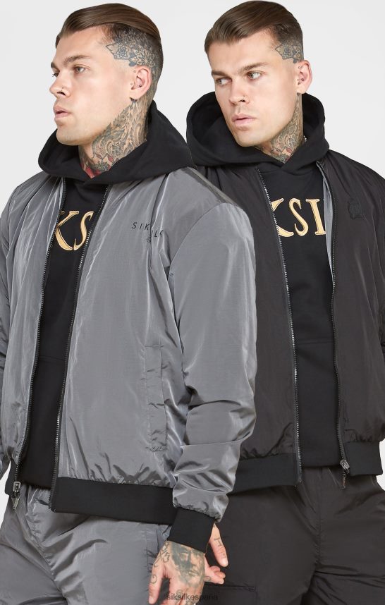 vestir es SikSilk hombres bombardero reversible negro 4NP28R502