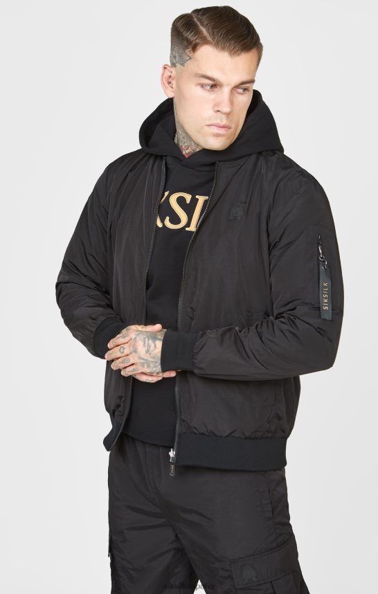 vestir es SikSilk hombres bombardero reversible negro 4NP28R502