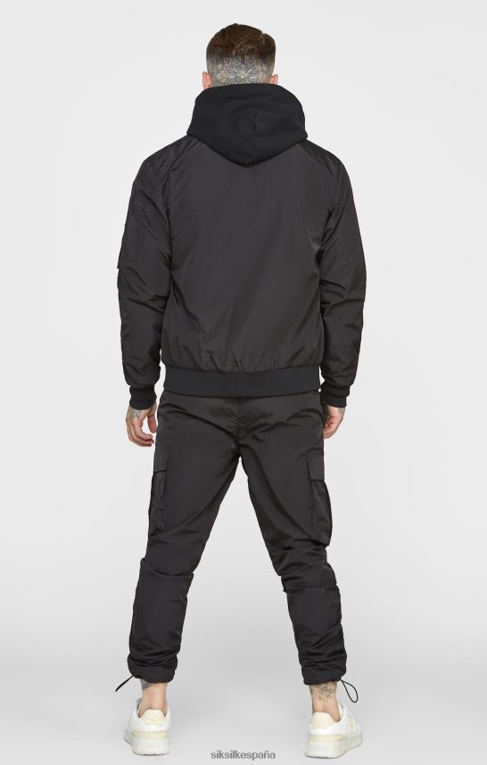 vestir es SikSilk hombres bombardero reversible negro 4NP28R502