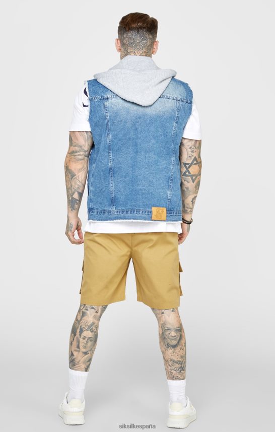 vestir es SikSilk hombres chaleco aclarado y vaquero 4NP28R473