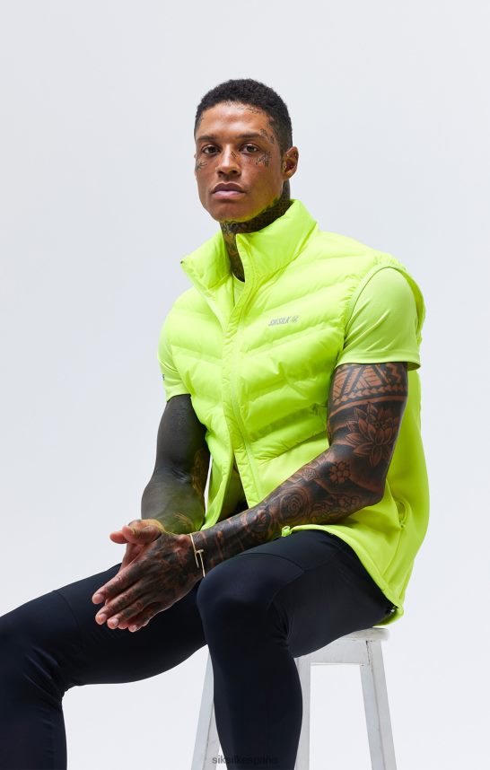 vestir es SikSilk hombres chaleco deportivo amarillo 4NP28R492