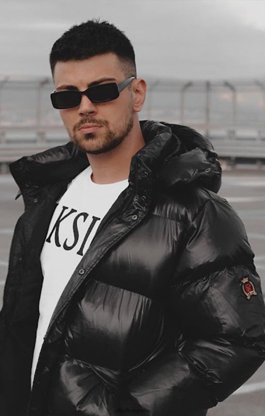 vestir es SikSilk hombres chaqueta acolchada negra 4NP28R477