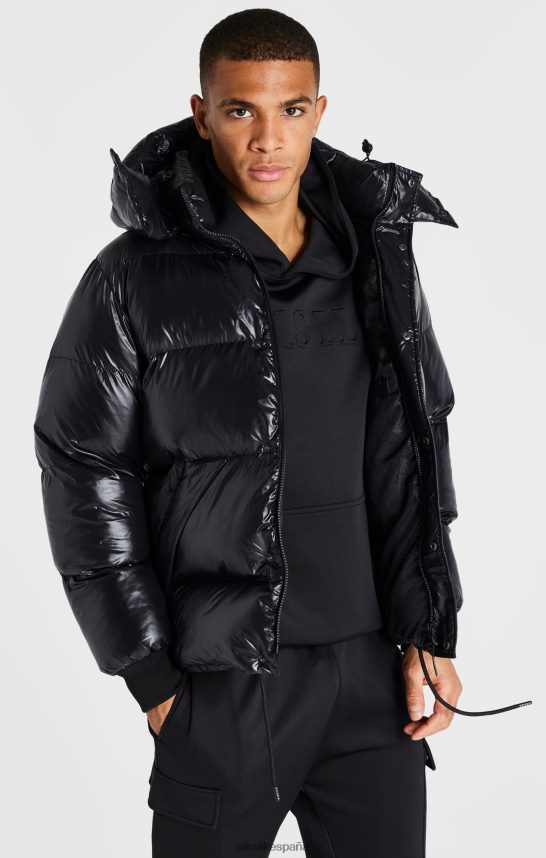vestir es SikSilk hombres chaqueta acolchada negra 4NP28R477