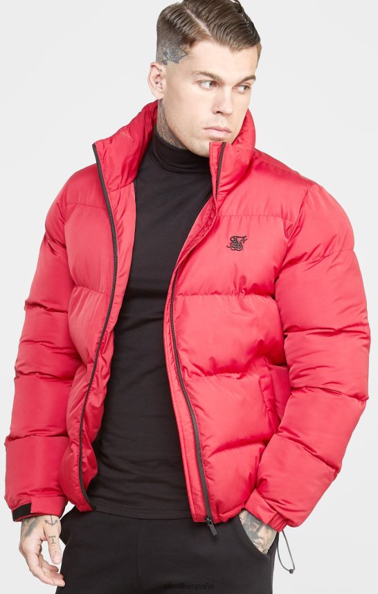 vestir es SikSilk hombres chaqueta acolchada roja con logo en relieve 4NP28R495