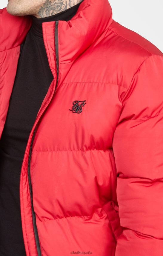 vestir es SikSilk hombres chaqueta acolchada roja con logo en relieve 4NP28R495