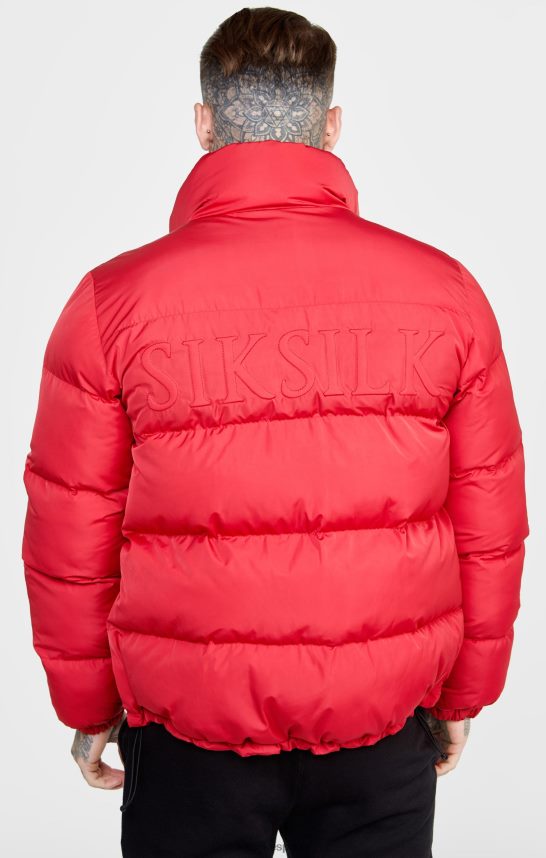 vestir es SikSilk hombres chaqueta acolchada roja con logo en relieve 4NP28R495