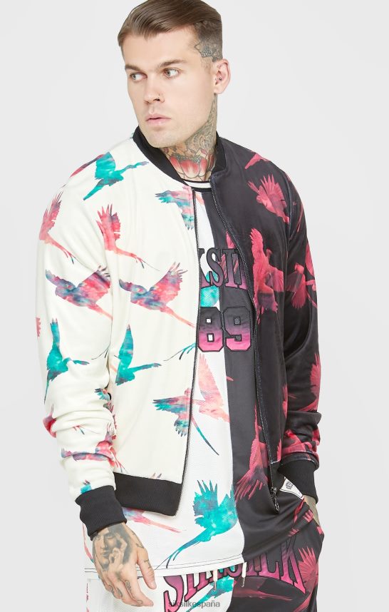vestir es SikSilk hombres chaqueta bomber con estampado crudo 4NP28R469