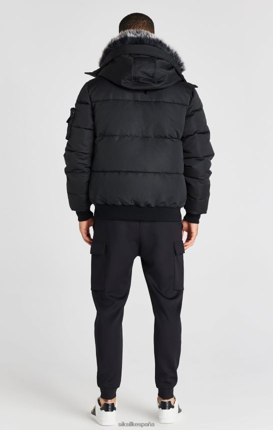 vestir es SikSilk hombres chaqueta bomber negra 4NP28R483