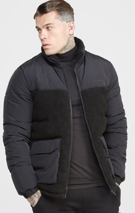 vestir es SikSilk hombres chaqueta burbuja negra 4NP28R494