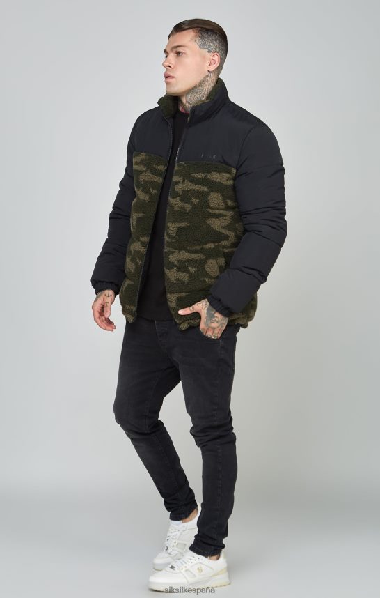 vestir es SikSilk hombres chaqueta burbuja sherpa negra 4NP28R485