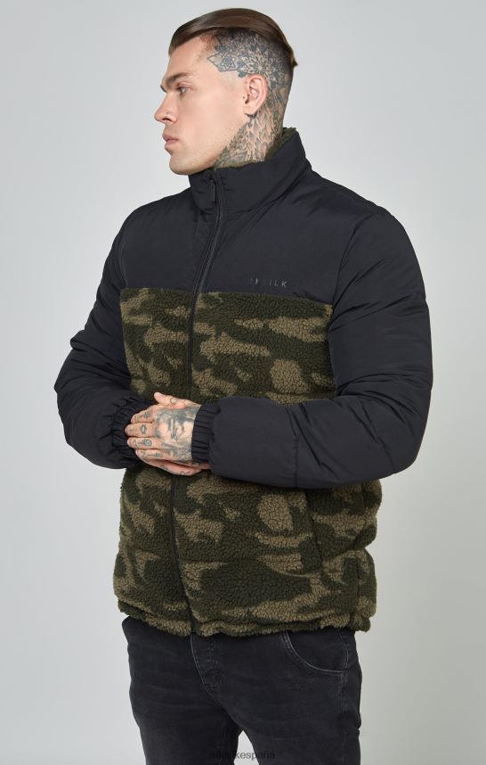 vestir es SikSilk hombres chaqueta burbuja sherpa negra 4NP28R485