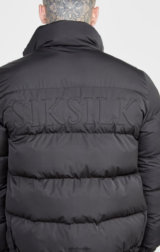 vestir es SikSilk hombres chaqueta negra con logo en relieve 4NP28R479
