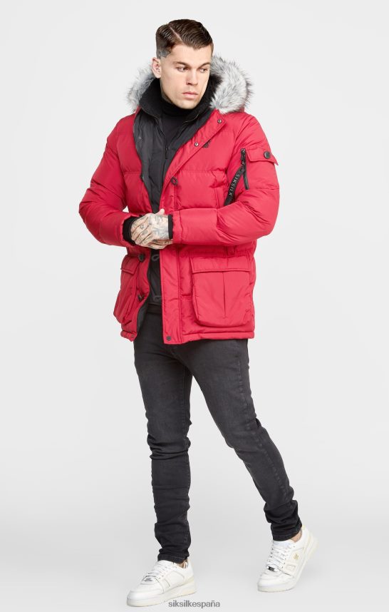 vestir es SikSilk hombres parka ártica roja 4NP28R470