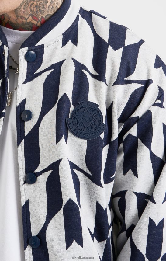 vestir es SikSilk x hombres bomber con monograma azul marino de messi 4NP28R498