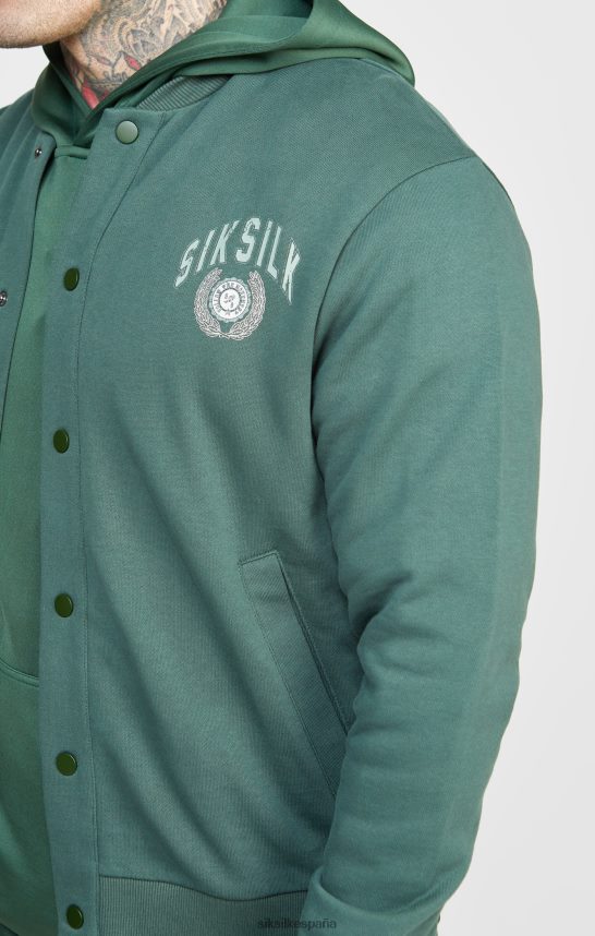 vestir es SikSilk hombres bomber universitario relajado verde 4NP28R429
