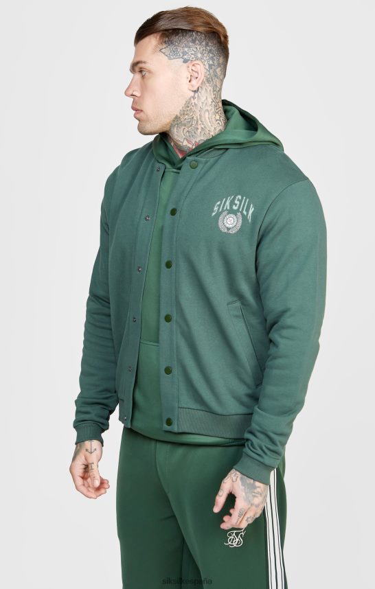 vestir es SikSilk hombres bomber universitario relajado verde 4NP28R429