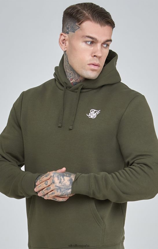 vestir es SikSilk hombres sudadera con capucha caqui esencial 4NP28R431