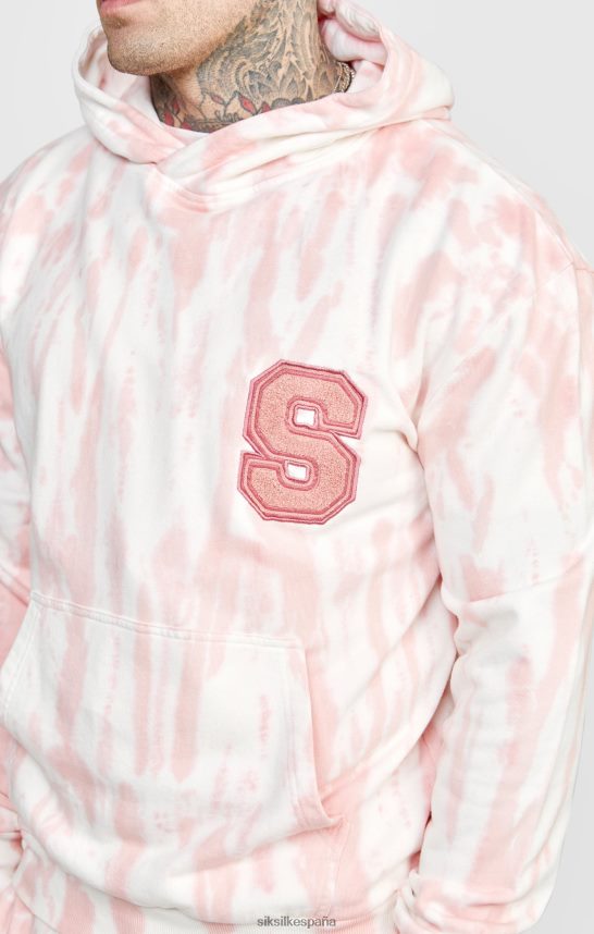 vestir es SikSilk hombres sudadera con capucha rosa con efecto tie-dye 4NP28R421