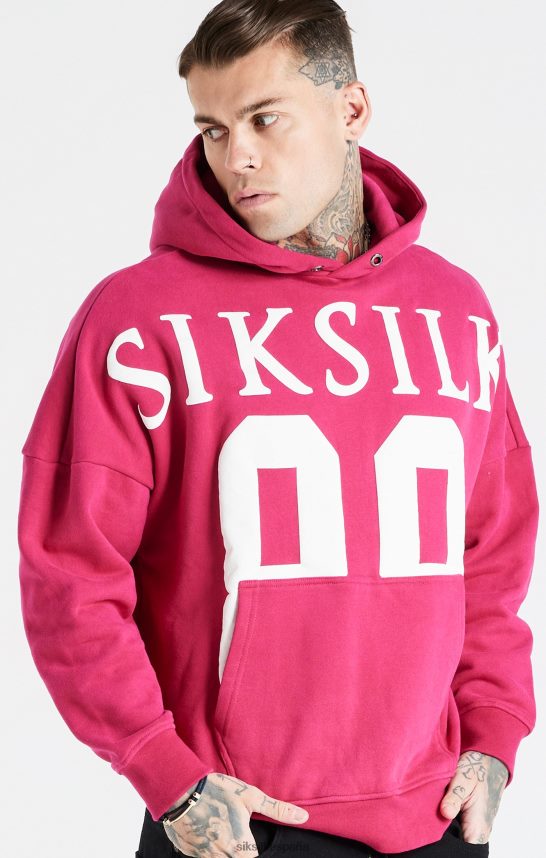 vestir es SikSilk hombres sudadera con capucha rosa y corte holgado 4NP28R459