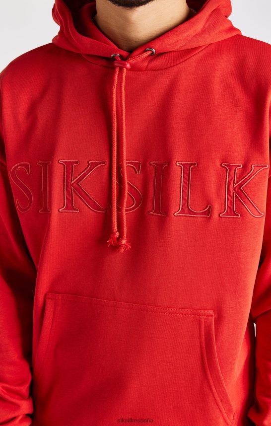 vestir es SikSilk hombres sudadera con capucha y apliques rojos 4NP28R424