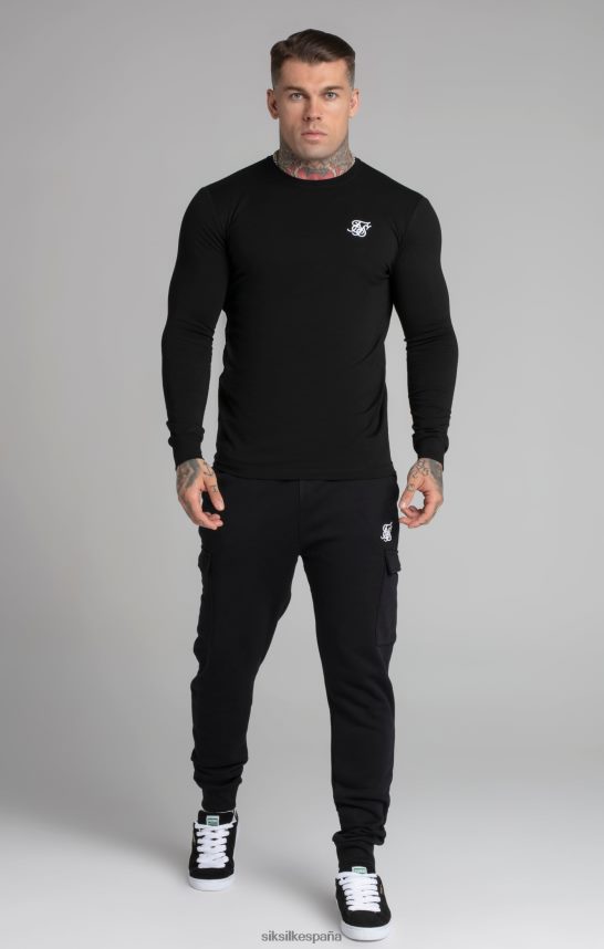 vestir es SikSilk hombres sudadera negra esencial 4NP28R412