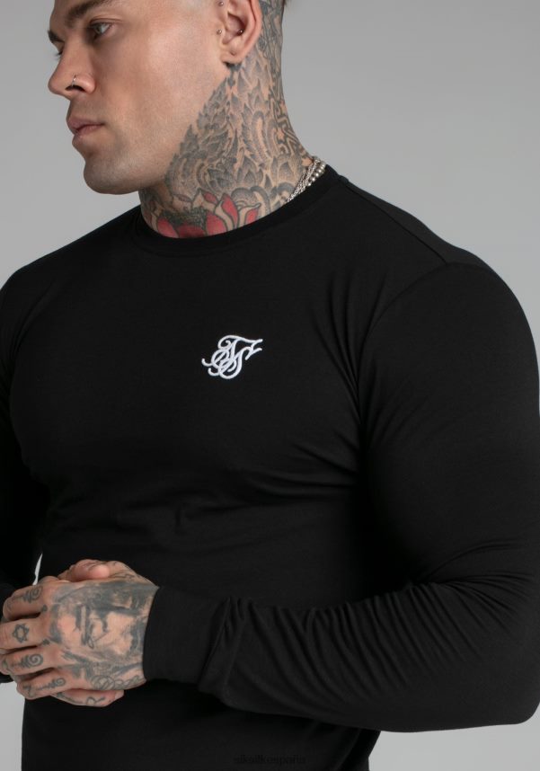 vestir es SikSilk hombres sudadera negra esencial 4NP28R412