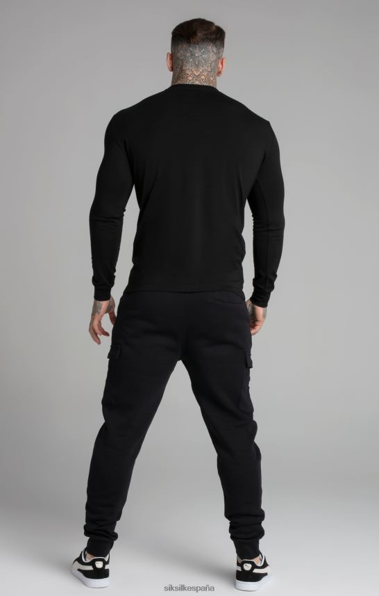 vestir es SikSilk hombres sudadera negra esencial 4NP28R412