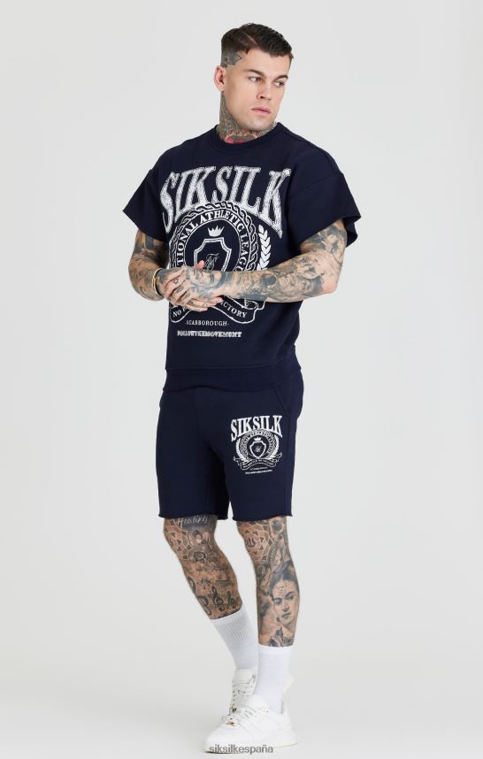 vestir es SikSilk hombres sudadera universitaria azul marino 4NP28R445