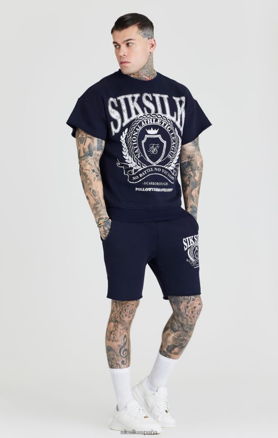 vestir es SikSilk hombres sudadera universitaria azul marino 4NP28R445