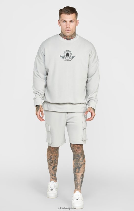 vestir es SikSilk hombres sudadera universitaria gris 4NP28R444