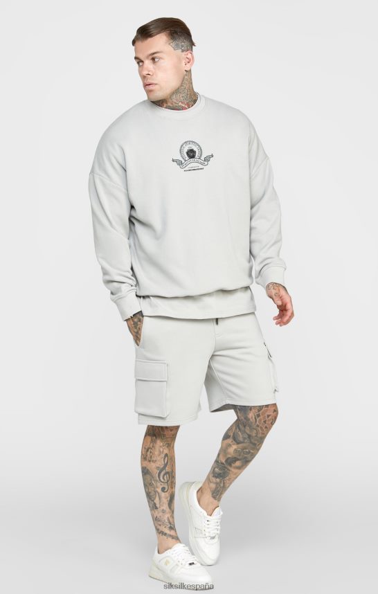vestir es SikSilk hombres sudadera universitaria gris 4NP28R444