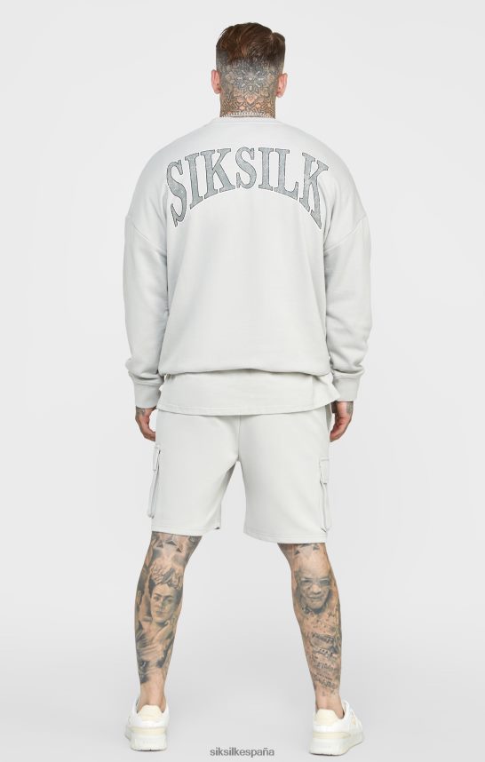 vestir es SikSilk hombres sudadera universitaria gris 4NP28R444